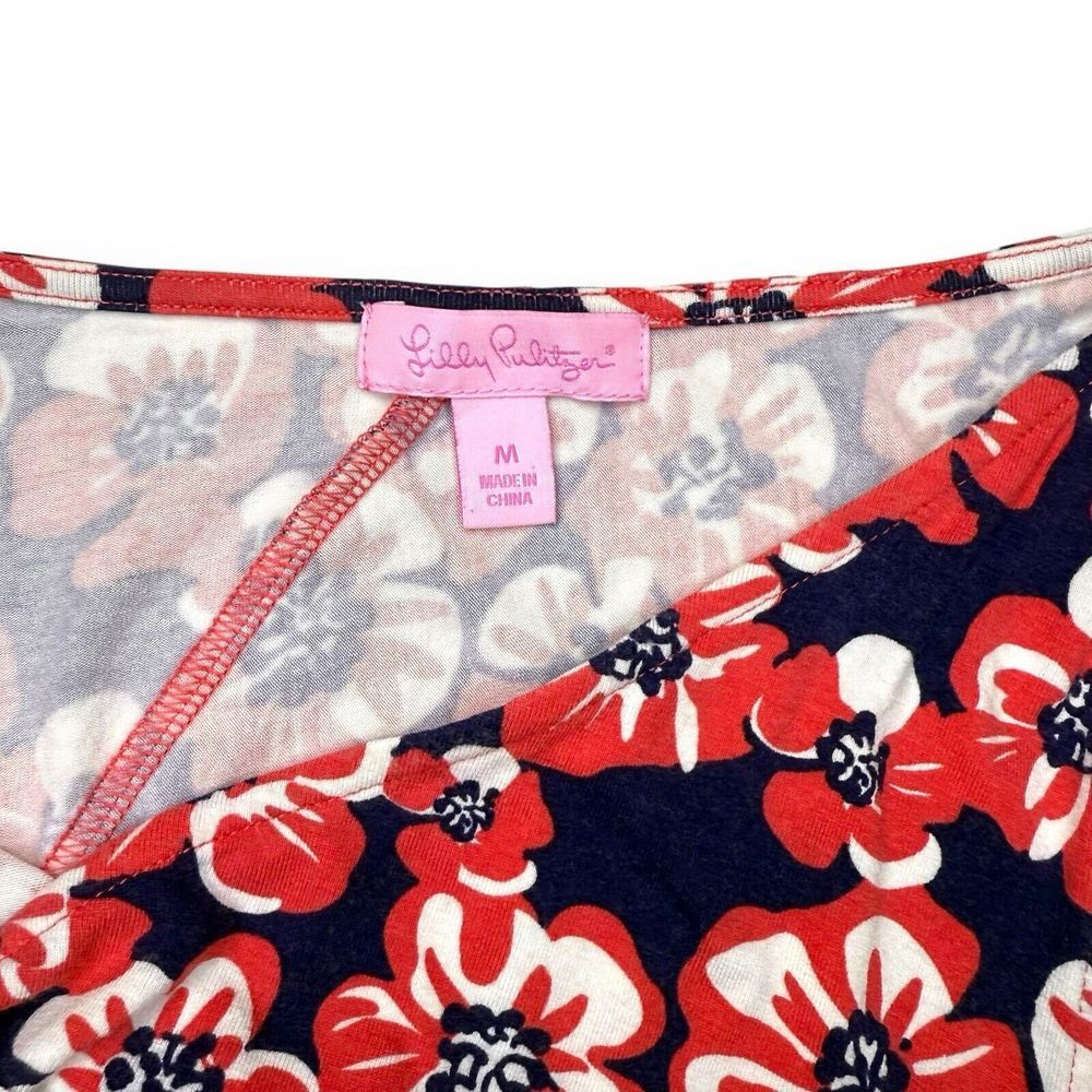 Lilly Pulitzer Island Coral Build Me Up One Shoulder Ruched Dress | M | Stretch - Picture 6 of 9